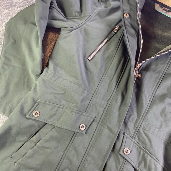 Free Country Super Softshell Jacket Women's M Green Faux Lined Hood - Picture 7 of 13